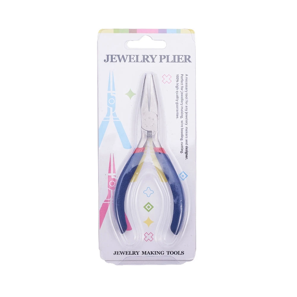 Pandahall  Jewelry Pliers Stainless Steel Short Chain-Nose Pliers Jewelry Making Tools 125x53mm