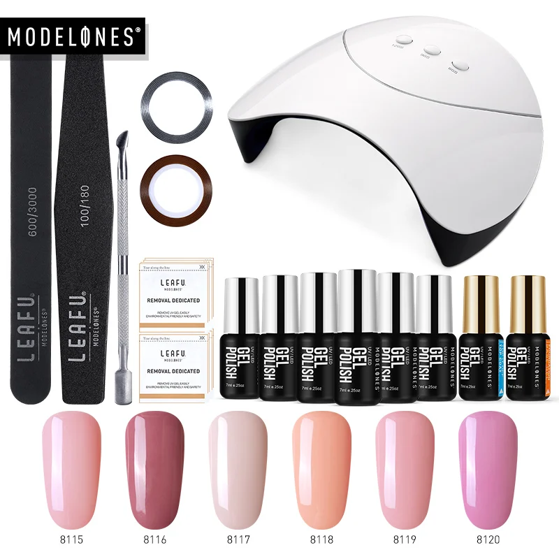 Online Modelones 36W Smart Sensor UV Lampe Nagel Heilung Maschine Maniküre Werkzeuge Kit 6 Farben Semi Permanente Hybrid Gel lack Nagel Set