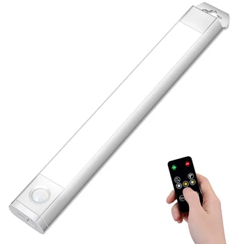 

LED Closet Light, 60-LED Rechargeable Motion Sensor Under Cabinet Light with Remote Control, Battery Operated, 3 Light Color Cho