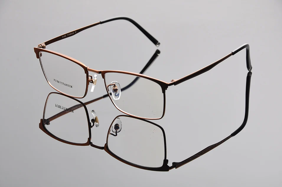 Оправа для очков из чистого титана, прозрачные линзы, титановые прямоугольные очки, 56 мм-18 мм-145 мм, мужской деловой светильник, оптическая оправа