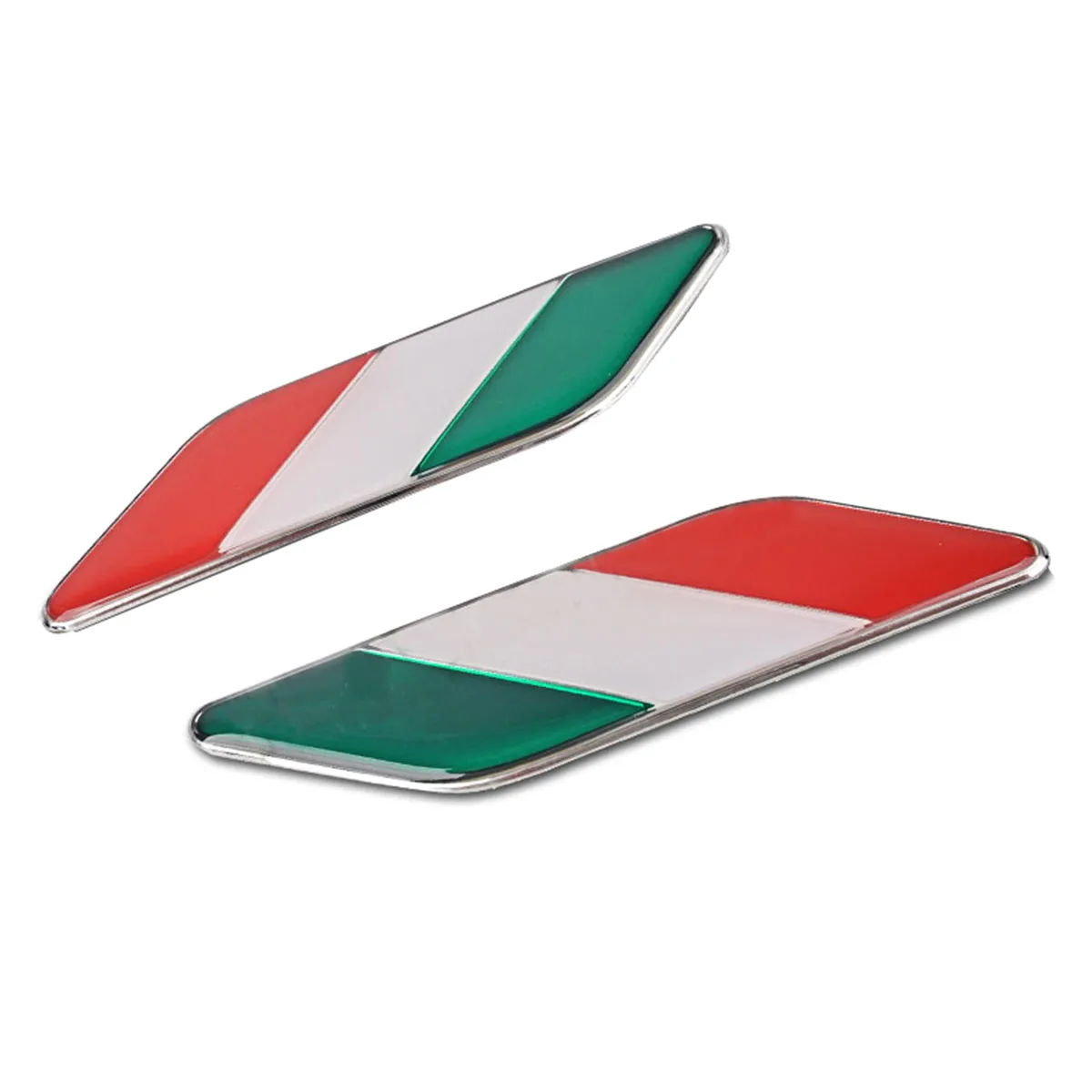 Car Styling 1Pair 3D Italy Italian Flag Emblem Aluminium Alloy Badge Car Side Fender Decal Sticker Auto Exterior Decorative