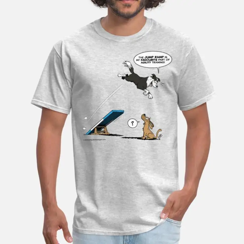 Border Collie agillity Мужская футболка для мальчиков и девочек Классическая футболка для фитнеса Мужская Размер Xxxl 4xl 5xl одежда высокого качества - Цвет: Men-Gray