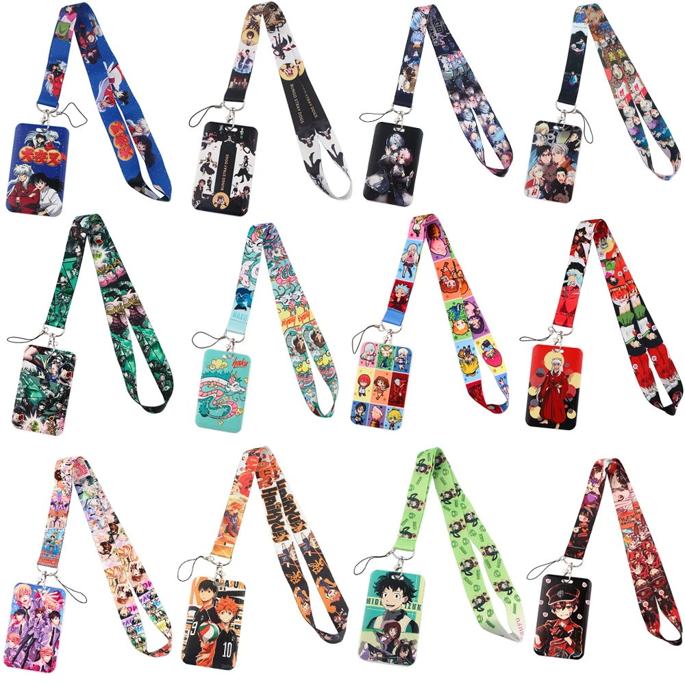 CB0181 Anime Card Cases Lanyard Key Cosplay Badge ID Cards Holders Neck Straps Keychains Student Office Accessories | Канцтовары для