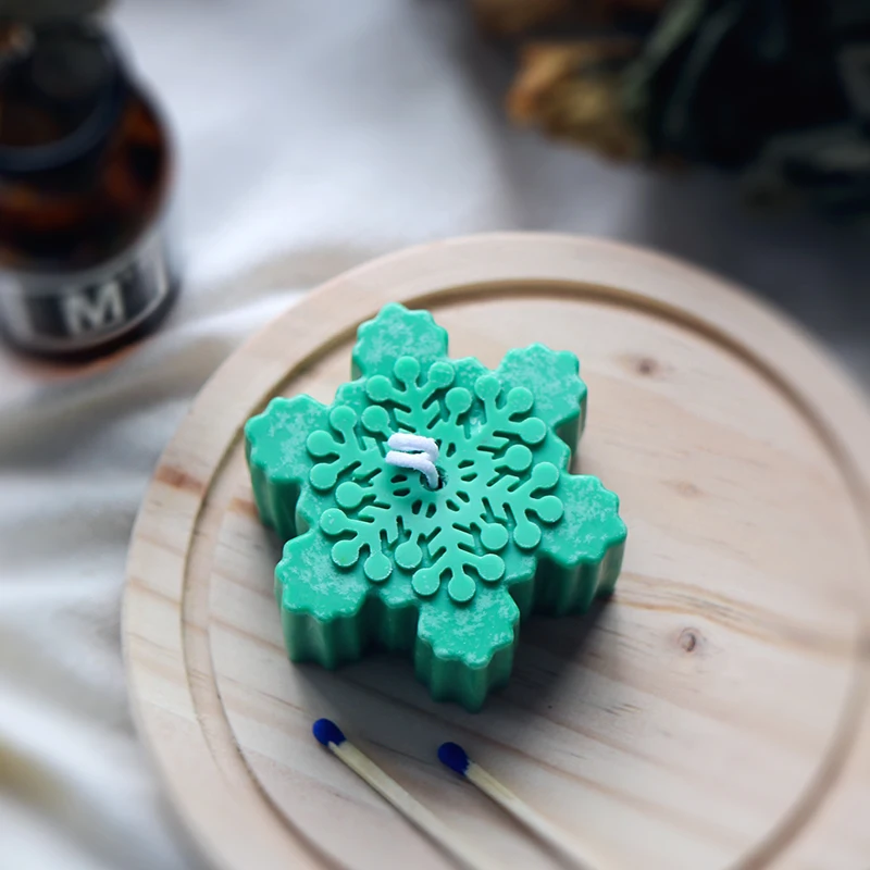 Ручная работа свеча шесть форма снежинки Diy Ароматерапия Свеча ледяной воск Рождественская свеча форма Diy романтическая разноцветная свеча