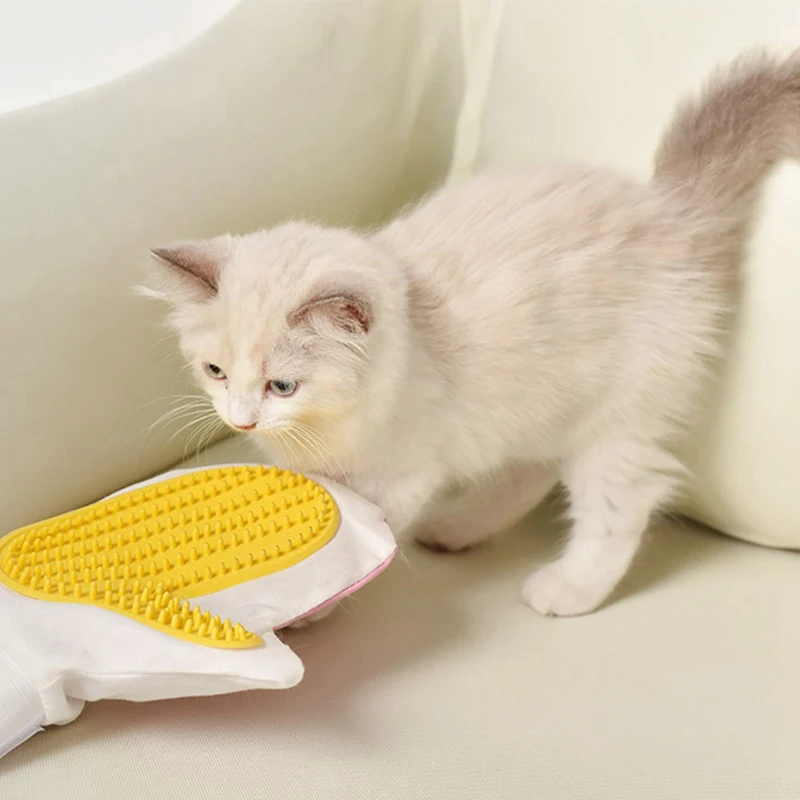 Силиконовая перчатка для ухода за котом для нежного удаления волос, массажная Расческа для удаления волос