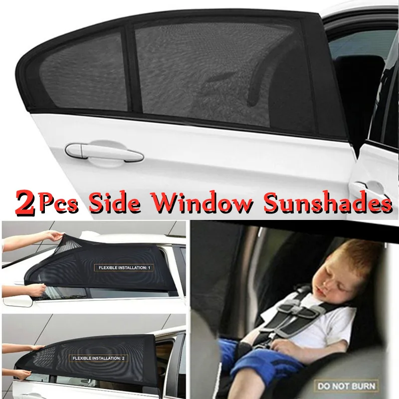 2x Car Sun Shade Window Net High Quality Auto Anti Mosquito Sunshade