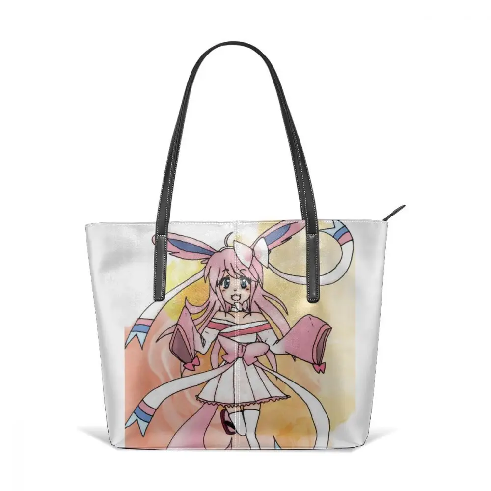 Pokemon Sylveon Сумочка POKEMON SYLVEON Сумки С Короткими Ручками тренд высокое качество кожаная сумка женские сумки - Цвет: Lil Sylveon