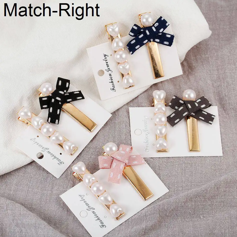 Подходящая правая заколка для волос 2 шт. с жемчугом украшение аксессуары диадема