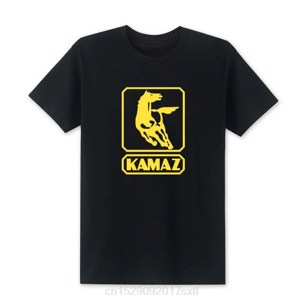 Новинка, модная мужская футболка с логотипом КАМАЗа, гоночные футболки, летние хлопковые футболки, футболка с круглым вырезом, высокое качество, размер XS-XXL - Цвет: Black1