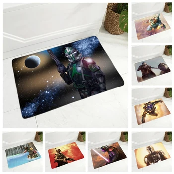 

Star Wars Mandalorian Door Mat Rug Soft Flannel Carpet for Hallway Bedroom Decor American Movies Non-Slip Floor Doormat 40x60cm