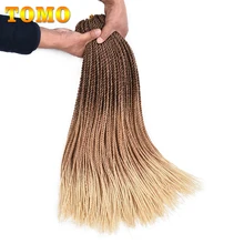 Томо цветные Сенегальские твист 24 дюйма Омбре крючком косички волосы для наращивания 30 корней синтетические светлые плетеные волосы