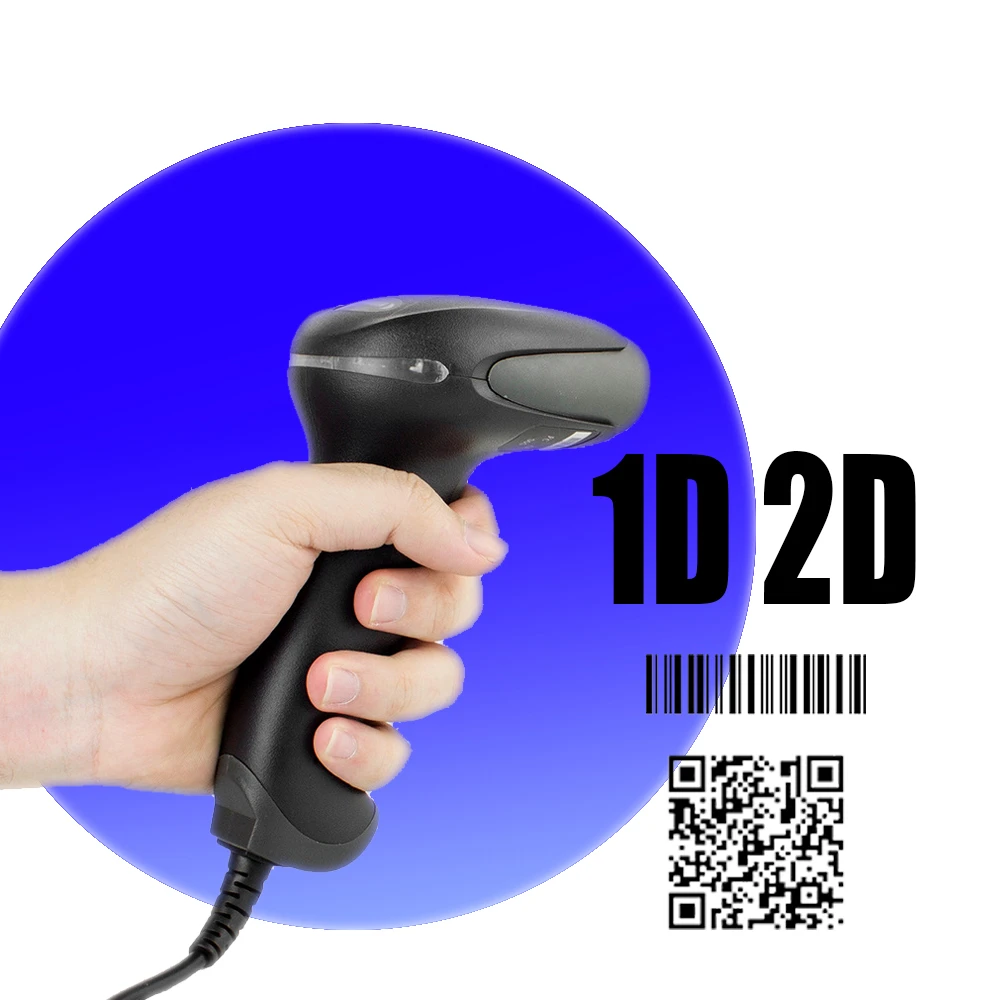 Handheld Wired USB Wireless Bluetooth Barcode Scanner 1D 2D QR PDF417 Bar Code Reader for IOS Android Ipad Computer POS Terminal cam scanner