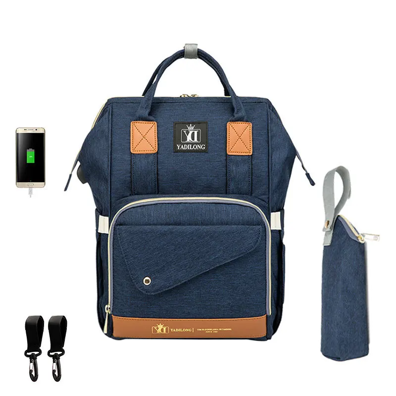 

Diaper Bag 2020 New Style Cross Border Hot Selling Waterproof Multi-functional Mass Shoulders USB MOTHER'S Bag Wholesale