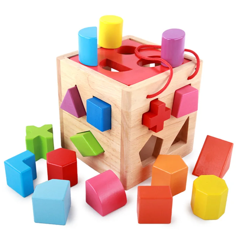 

Hand-Held Shape Matching Intelligence Box Early Childhood Educational Toy Shape Matching 6-12 Month Intelligence Building Blocks