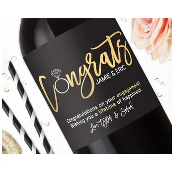 

Custom 4 pcs Engagement Gifts for Couple Congratulations Engagement Wine Labels Unique Wedding Gift Wedding Wine Labels