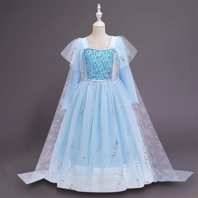 

2020 Cosplay Snow Queen Elsa Dress Costumes Girls Dress For Girls Anna Princess Party Kids Vestidos Fantasia Girls Clothing