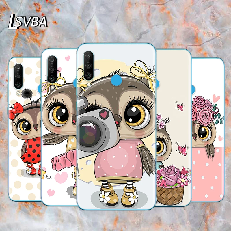 Lovely Animal Owl Soft TPU Silicone Cover For Huawei P40 P30 P20 Pro P10 P9 P8 Lite E Plus 2019 2017 Phone Case | Мобильные телефоны