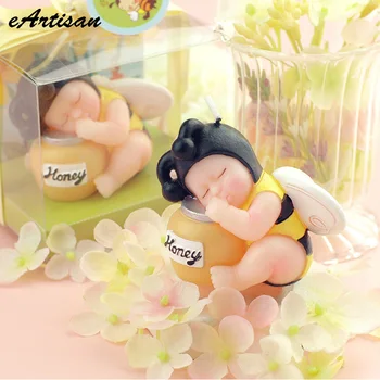 

Cute Bee Baby Candle Smokeless Art Cake Decoration for Baby Children Kids Birthday Wedding Party Decor Greeting Gift Souvenir