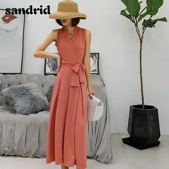 

sandrid A new summer style of sleeveless, wide-leg jumpsuit for women