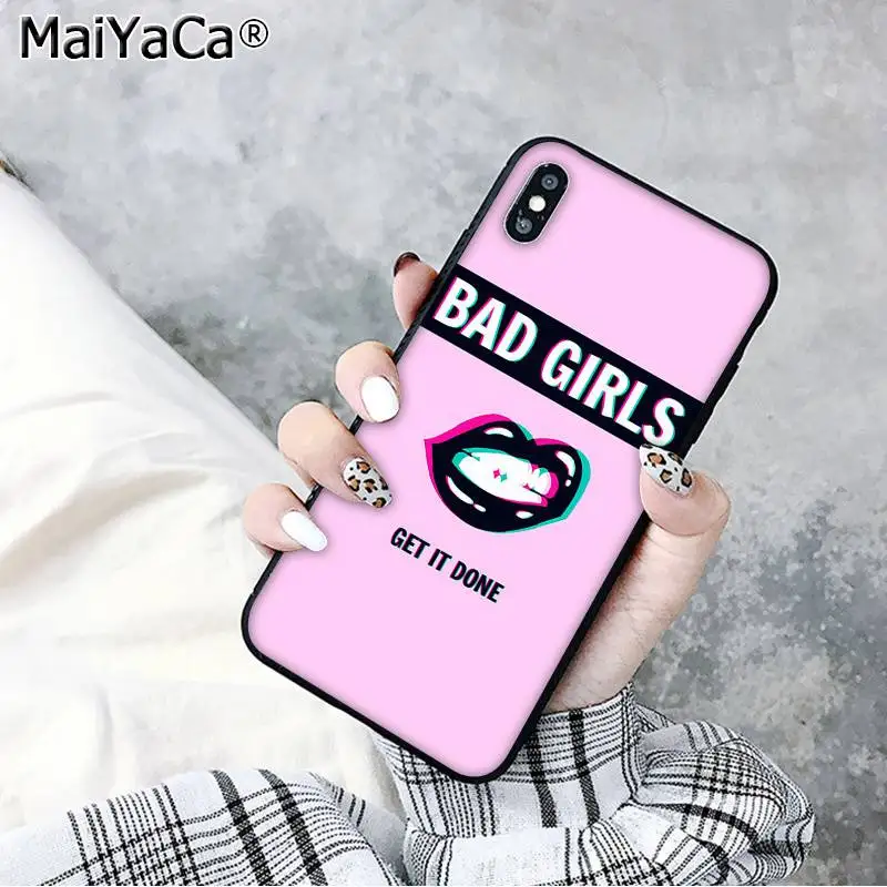 MaiYaCa I'm bad girl сука Красочный милый чехол для телефона iPhone 11 pro XS MAX 8 7 6 6S Plus X 5 5S SE XR чехол - Цвет: A10