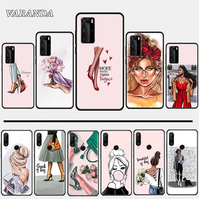 Мягкий чехол для Huawei P30 Lite P40 P20 Pro E P Smart Z 2019 задняя крышка из ТПУ телефона сумка