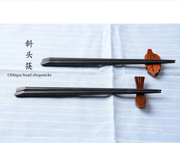 10 pairs) wooden Japanese sushi chopsticks wood environmentally friendly home kitchen hotel reusable black chopsticks