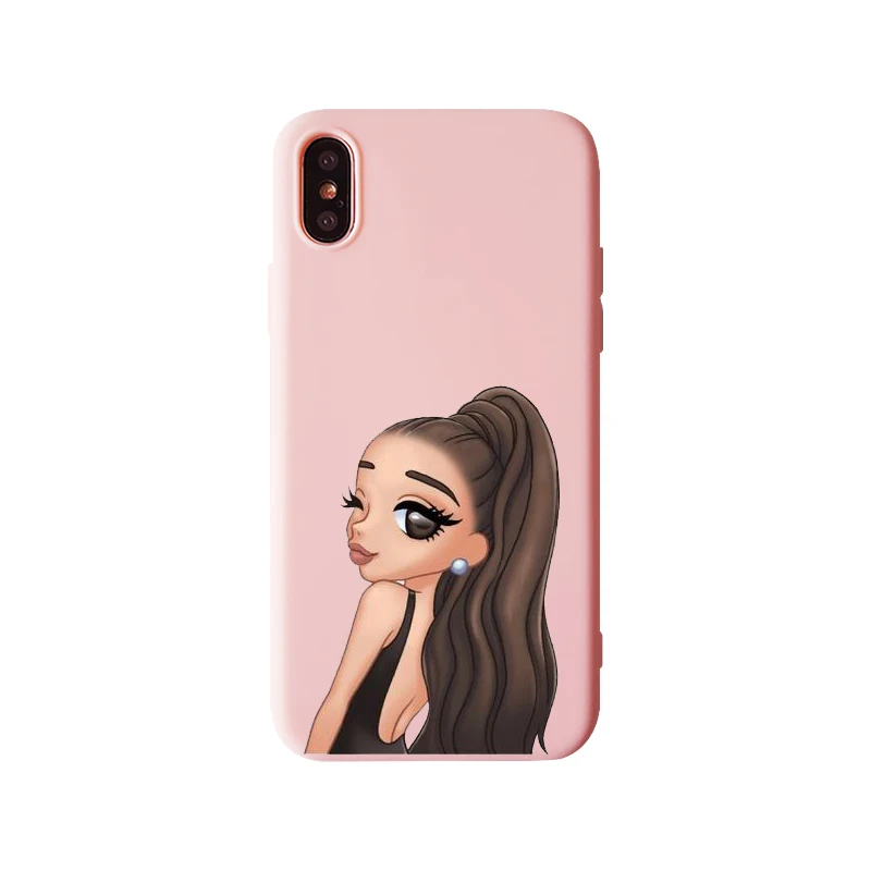 TPU Ariana Grande God-женский розовый чехол для телефона iPhone XR XS Max 8 7 6s 6 Plus God-женский черный мягкий силиконовый розовый чехол - Цвет: TPU