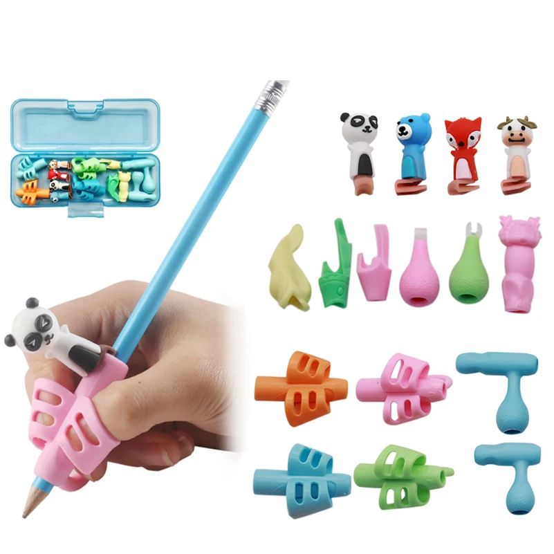 

16pcs Pencil Holder Grip Children Cute Pen Handle Rod Handwriting Aid Guide Hold Pen Posture Correction For Kids Gift Stationery