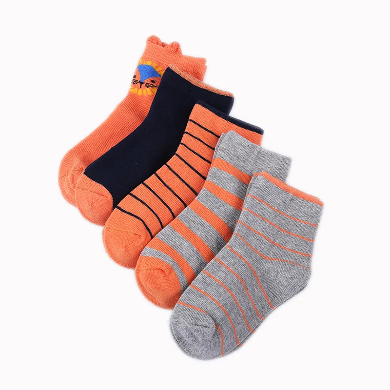 5 пара/лот, носки для малышей утепленные хлопковые зимние спортивные носки для новорожденных Детские теплые носки-тапочки с рисунком нескользящие носки для малышей возрастом от 1 года до 3 лет - Цвет: 1