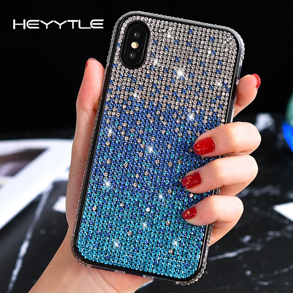 

Heyytle Bling Glitter Diamond Case For iPhone X XS MAX XR Gradient Cover For iPhone 8 7 6 6s Plus 7Plus Shining Girl Case Coque