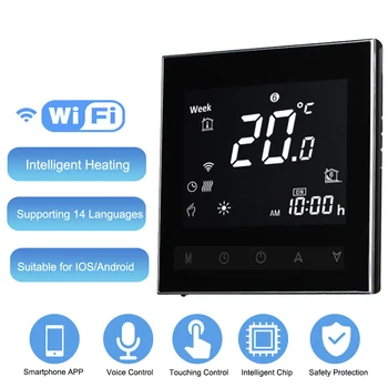 

Digital Thermostat Water/Gas Boiler Heating Temperature Controller Energy Saving AC 95-240V 5A Touchscreen WiFi &Voice Control