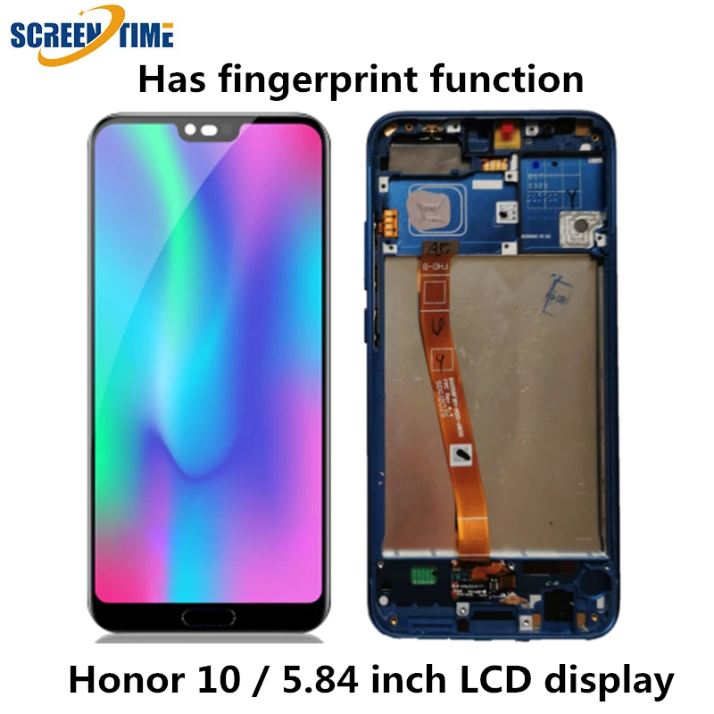 Оригинальный ЖК-дисплей с рамкой для Huawei Honor 10 сенсорный экран сменный сканер