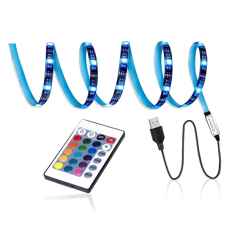 1M LED Lights StripS USB Infrared Control Control Light Strip Decoration Set 5V Soft Light Strip RGB Light Bar_voghion.com