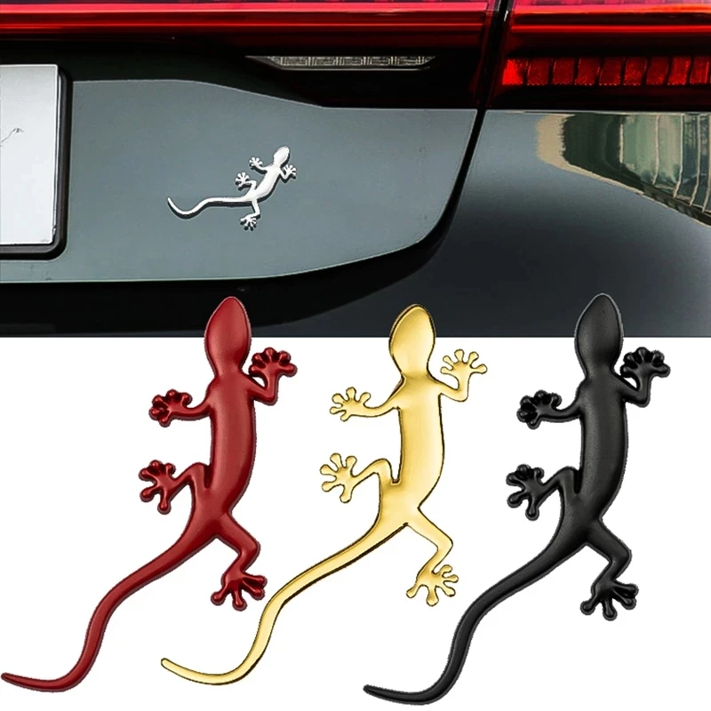 3D Metal Gecko Badge Emblem Trunk Sticker car decoration Automobile