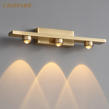 

Copper Rectangular Wall Lamp LED Modern Luxury Sconce Light Art Deco Light Fixture for Bathroom Mirror Foyer Toilet TV Porch