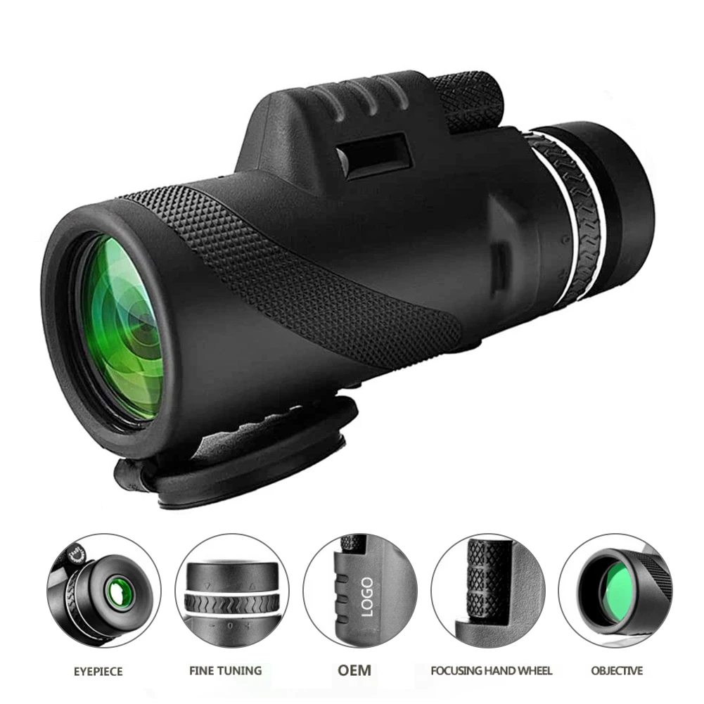 

40x60 HD Portable Waterproof Monocular Manual Focus Phone Telescope for Hunting Camping Hiking Birdwatching