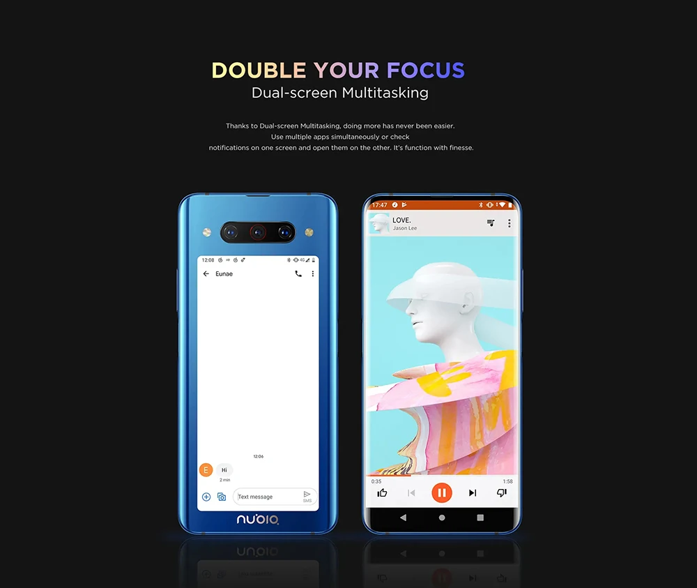 Мобильный телефон с двойным экраном zte Nubia Z20, версия ЕС, Snapdragon 855 plus, 6,42 дюйма, 5,1 дюйма, 6 ГБ/8 ГБ, 128 ГБ, 4000 мА/ч, Трехместный задний телефон 48 МП