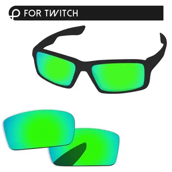

Papaviva Emerald Green Mirror Polarized Replacement Lenses For Twitch Sunglasses Frame 100% UVA & UVB Protection