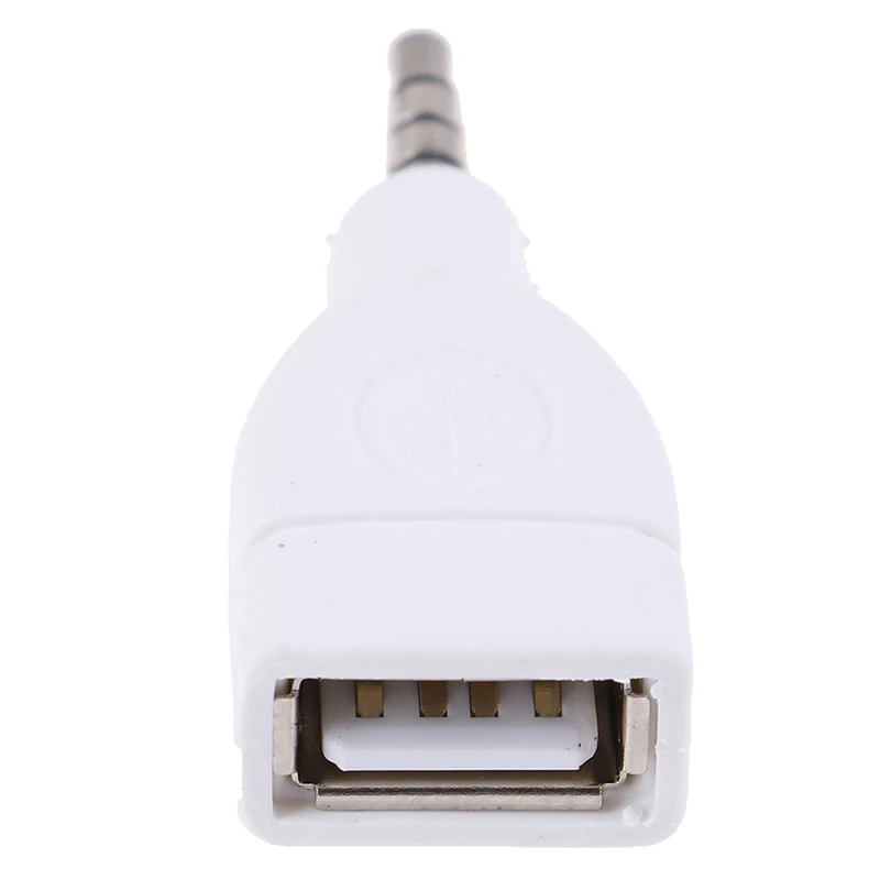 Конвертер адаптер USB 2,0 Женский до 3,5 мм штекер AUX аудио автомобильный разъем белый