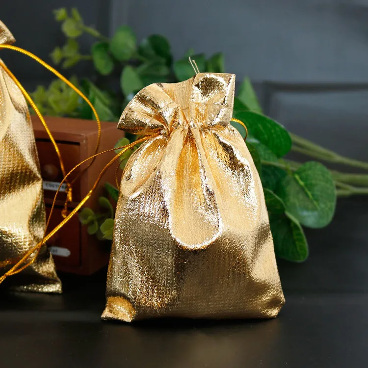 5 шт., Подарочный шнурок серебристого золота, сумка ручной работы, Ювелирная упаковка, бархатная сумка, сумки, держатели канцелярские контейнеры