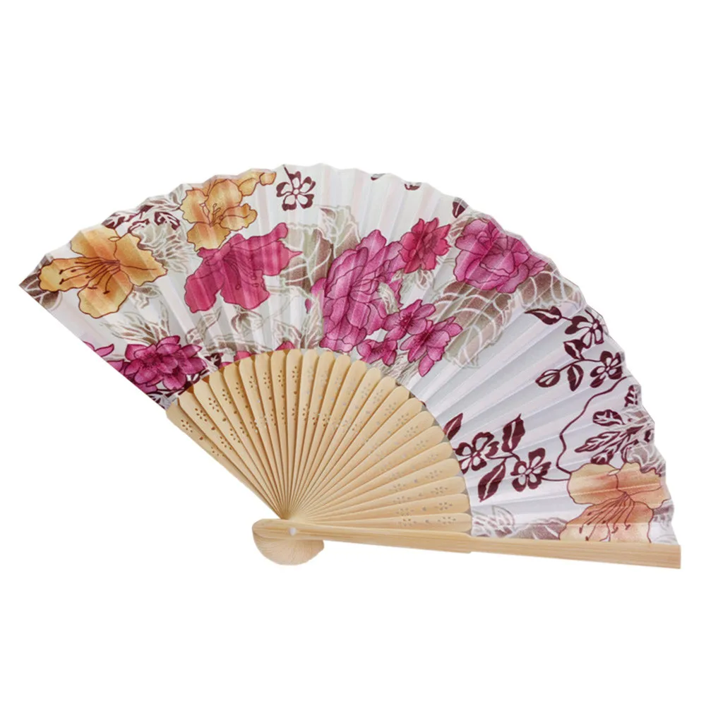 Traditional Chinese Vintage Bamboo Folding Hand Held Flower Fan Chinese Dance Party Pocket Gifts for Wedding Hand Fans Decor folding fan hand fan