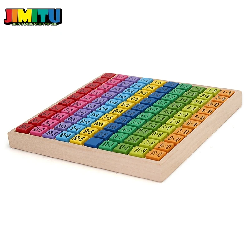 JIMITU 99 Таблица мультипликации математические игрушки деревянные 10*10 фигурные блоки Детские Обучающие Монтессори Обучающие арифметические игрушки