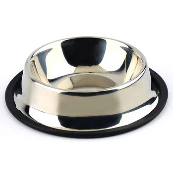 

New Stainless Steel Standard Pet Puppy Cat Dog Food or Drink Water Bowl Dish With an Effective skid-resistance Rustproof