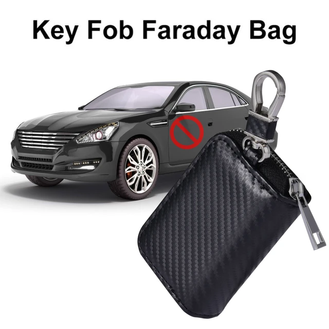 Etui Anti RFID Clé Voiture Signal Blocage Faraday Pochette Sac