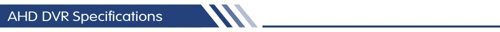 AHD DVR Specifications