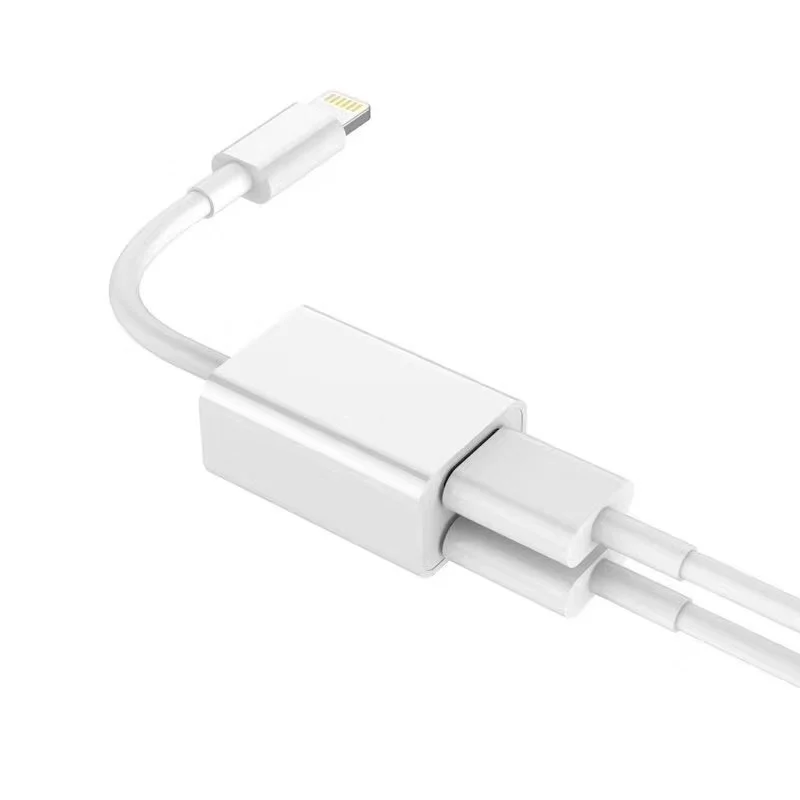 2 в 1 разветвитель света ning кабель один для наушников один для зарядки для iphone XS Max X 8 7