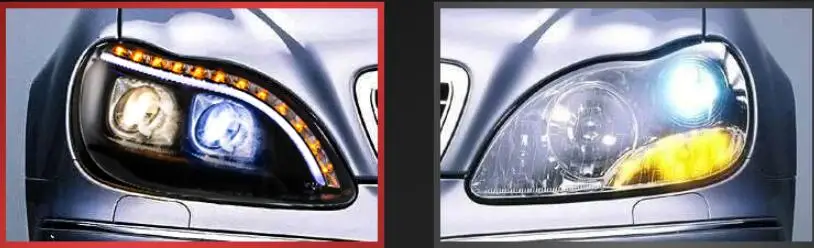 2 шт. 1998~ 2005y бампер автомобиля головной светильник для Mercedes Benz W220 туман S280 S320 S350 S500 S600 головной светильник W220 линзы прожекторного типа светильник
