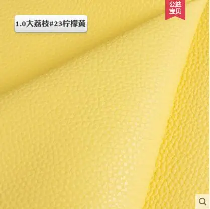 Хорошая высокая плотность PU кожа ткань 20 цветов как маленькая Leeche искусственная кожа PU ткань шитье диван DIY сумка материал 69* 50cm1pc - Цвет: 23-yellow