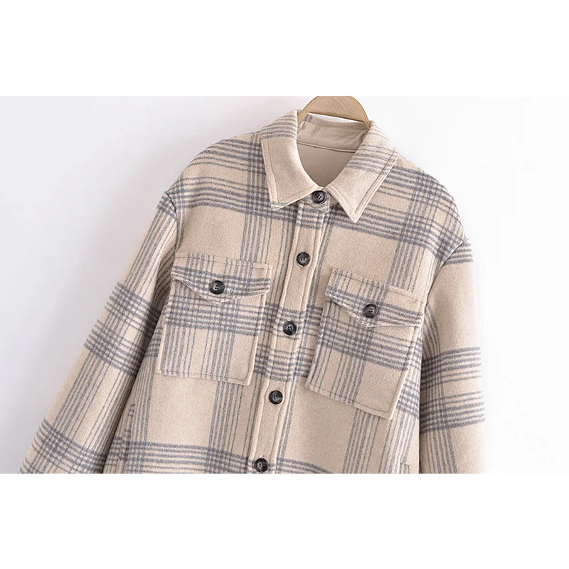 ネットショッピング Sherse 女性のためのヴィンテージチェック柄のタータンチェック柄ジャケット 襟付きのヴィンテージスタイルの長袖チェック柄ジャケット 冬 配送料無料 Hopespeechtherapy Com