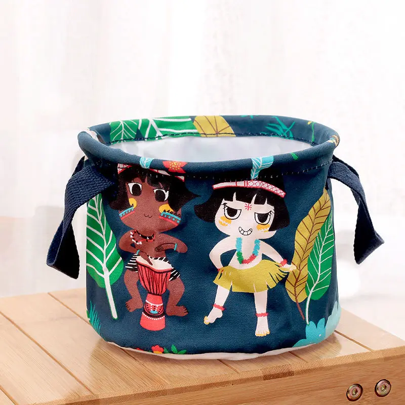 Navy girl Из хлопка и льна с рисунком настольная корзина для хранения всякой всячины Макияж Организатор нижнее белье коробка для хранения бюстгальтеров Ванная комната водонепроницаемые сумки для хранения - Цвет: Navy girl